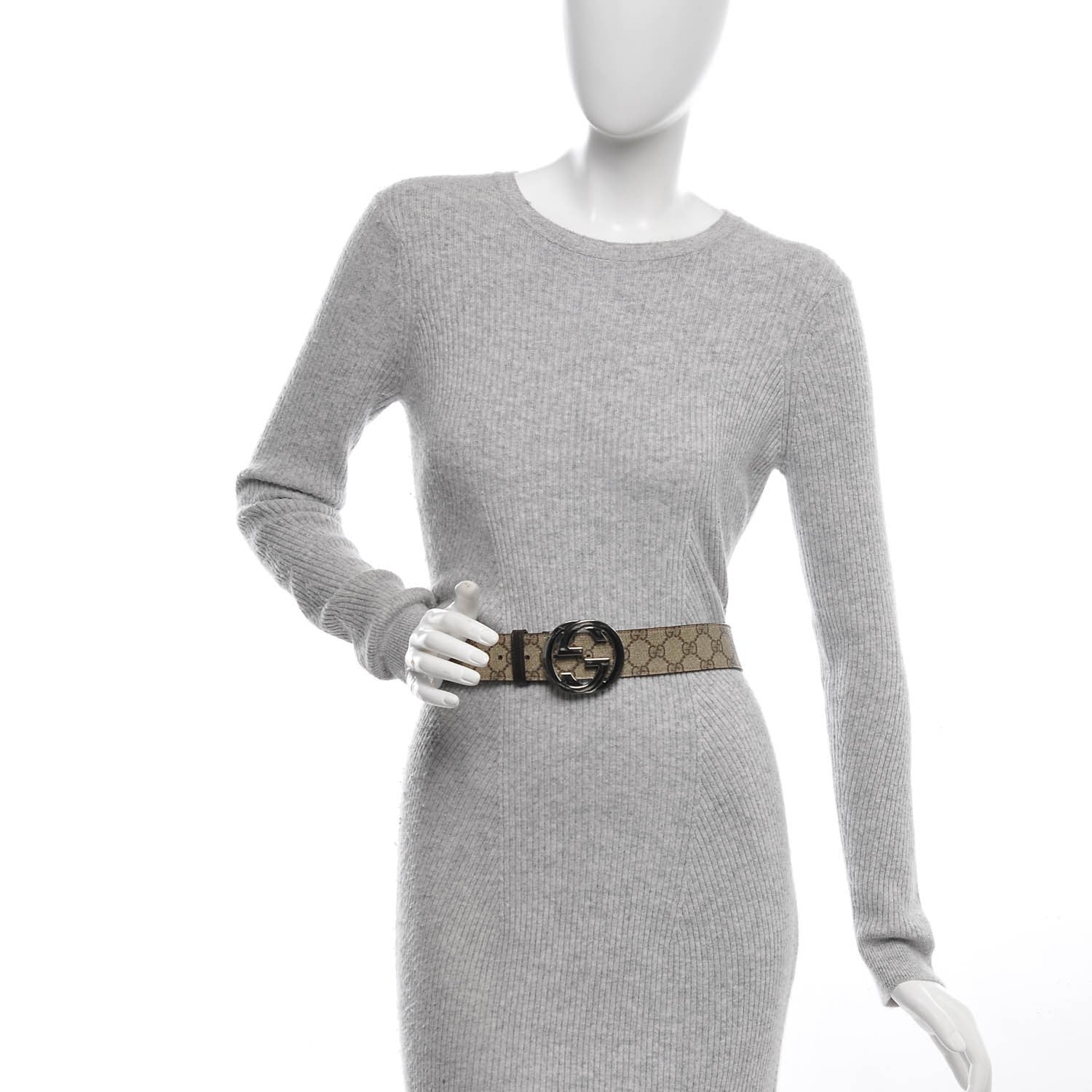 Gucci GG Plus Monogram Interlocking G Belt 95 38 Dark Brown 2 of 7
