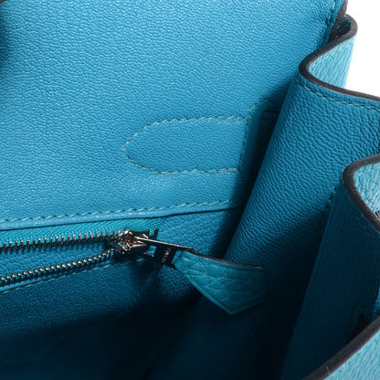 Hermes Taurillon Clemence Birkin 30 Turquoise 4 of 17