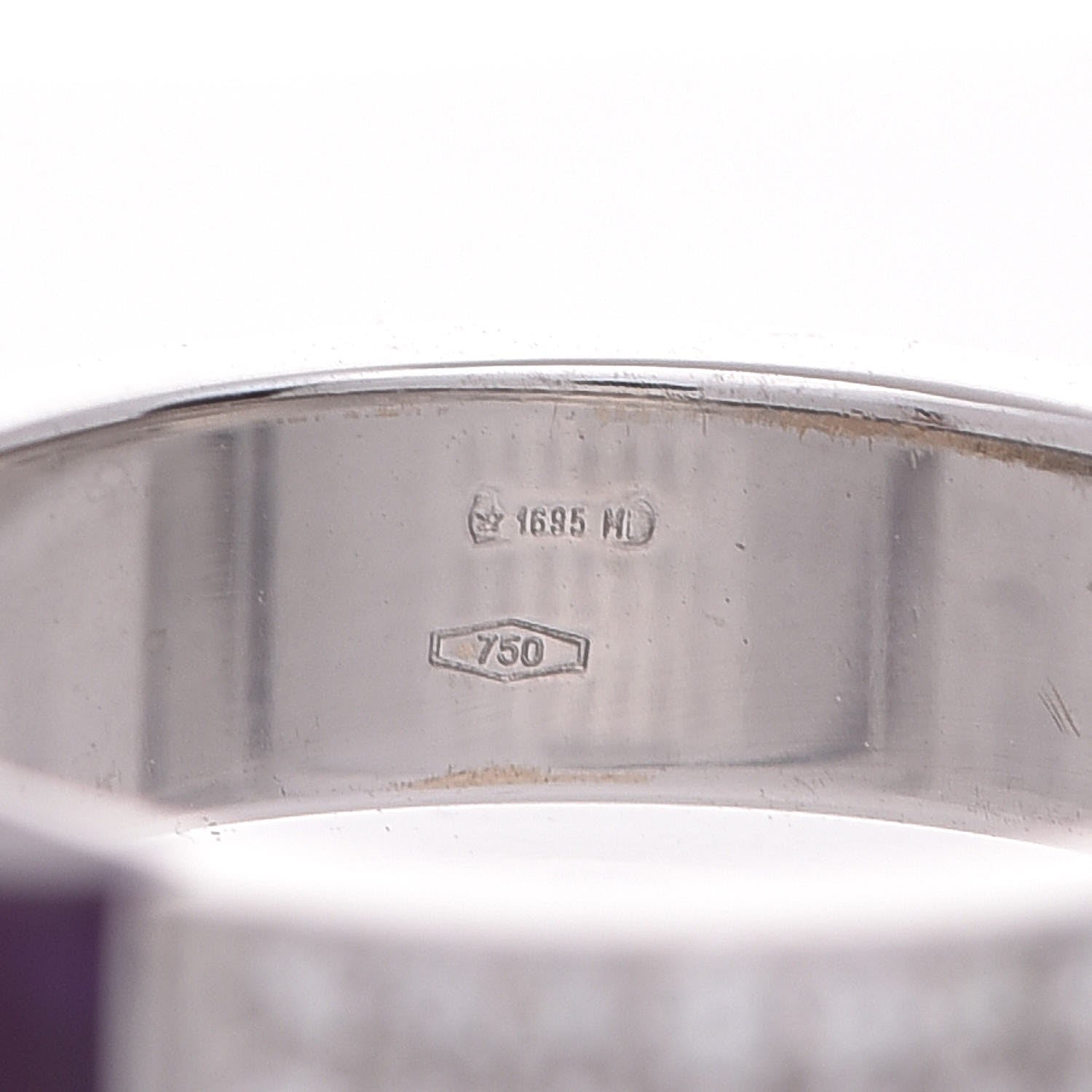 Gucci 18K White Gold Amethyst Diamond Band Ring 53 6.25 7 of 7