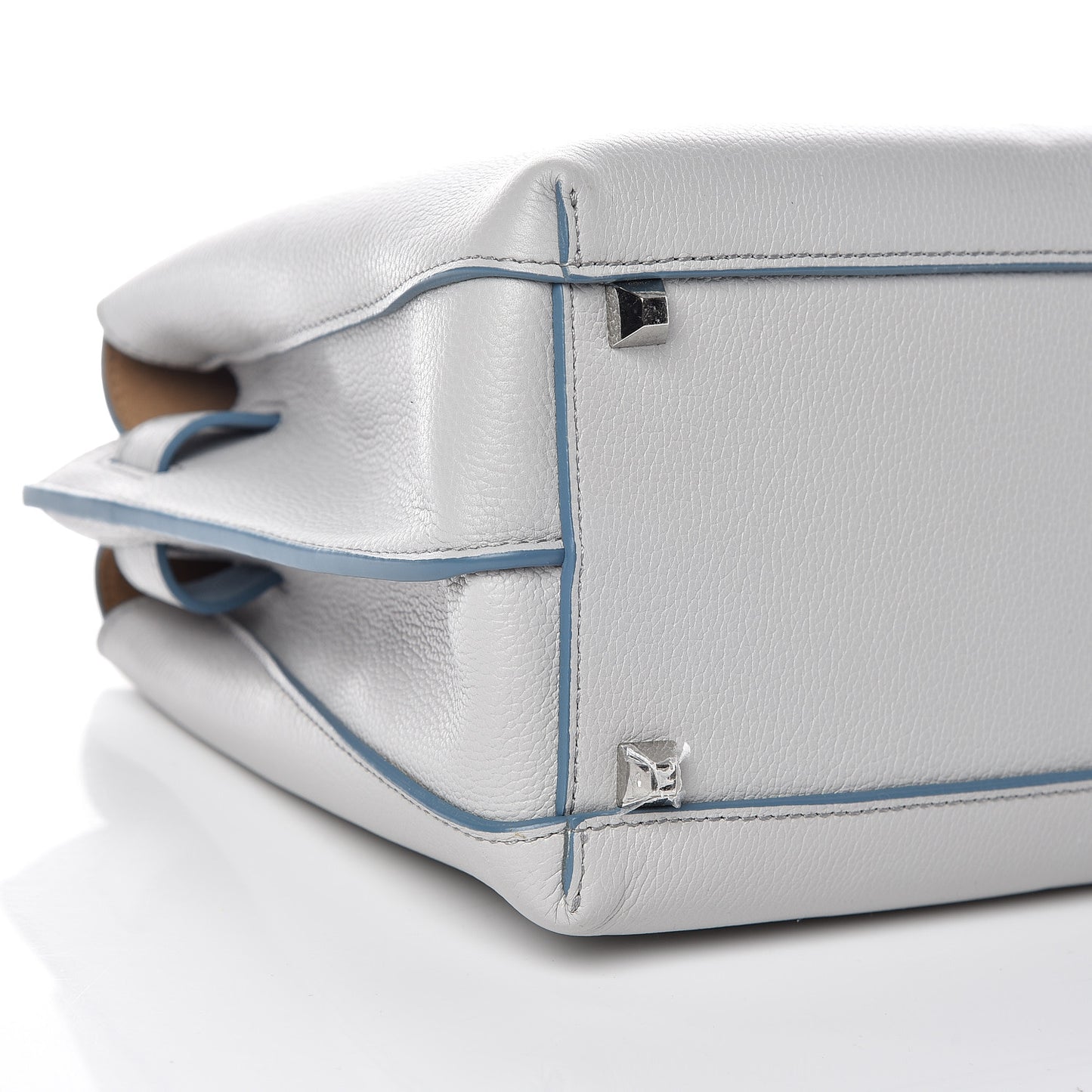 Grained Calfskin Medium Milla Tote Whisper Grey