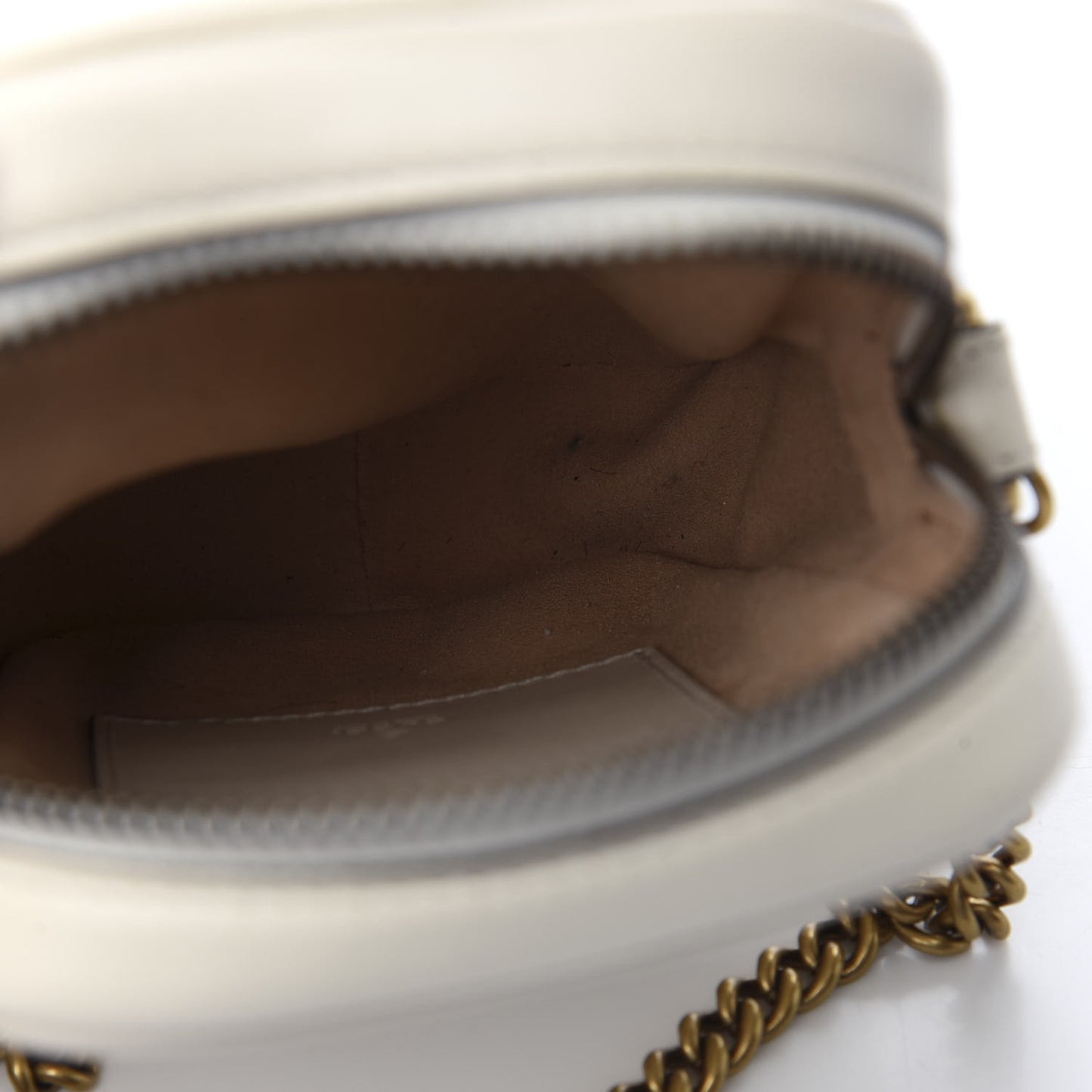 Calfskin Matelasse Mini GG Marmont Crossbody Bag White