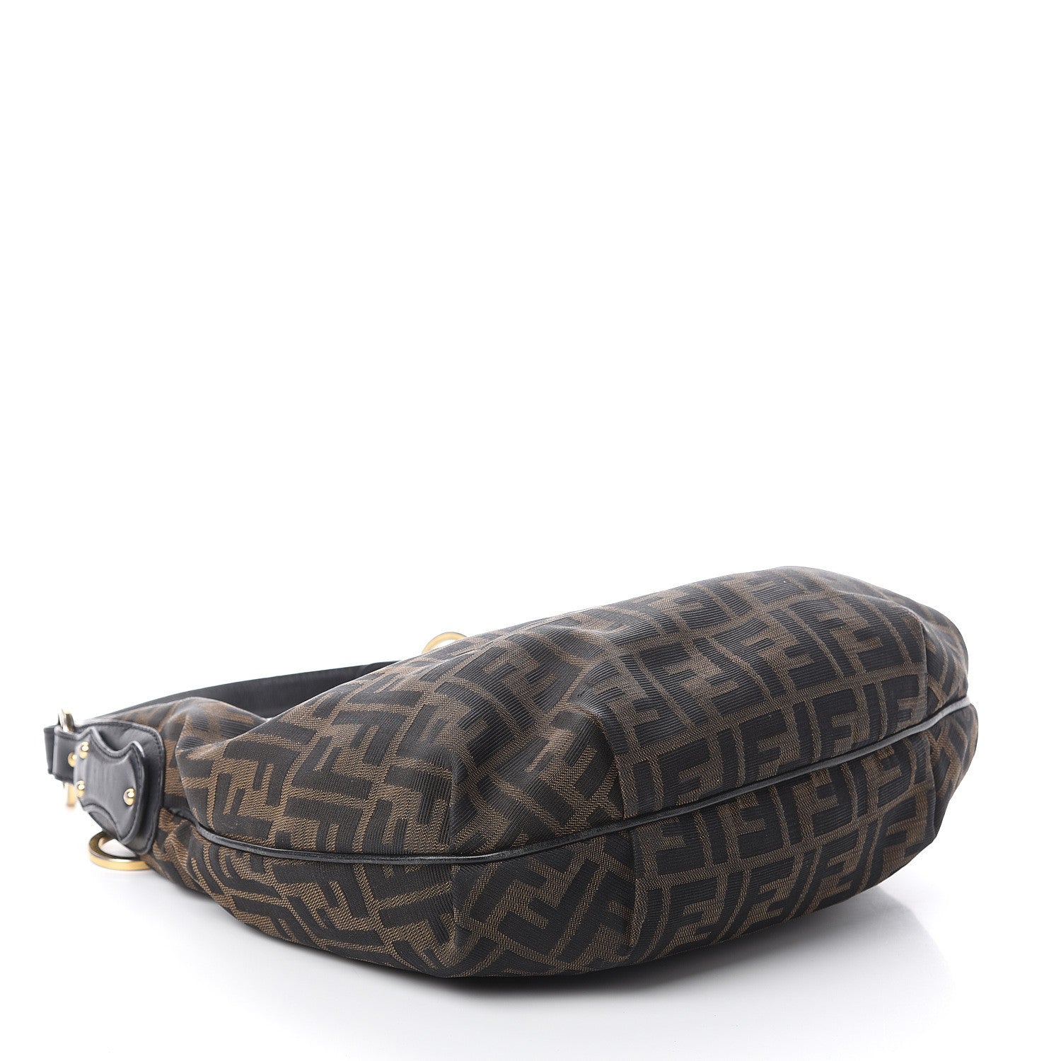 Fendi Zucca Cuoio Lucido Small Hobo Tobacco Moro 3 of 8
