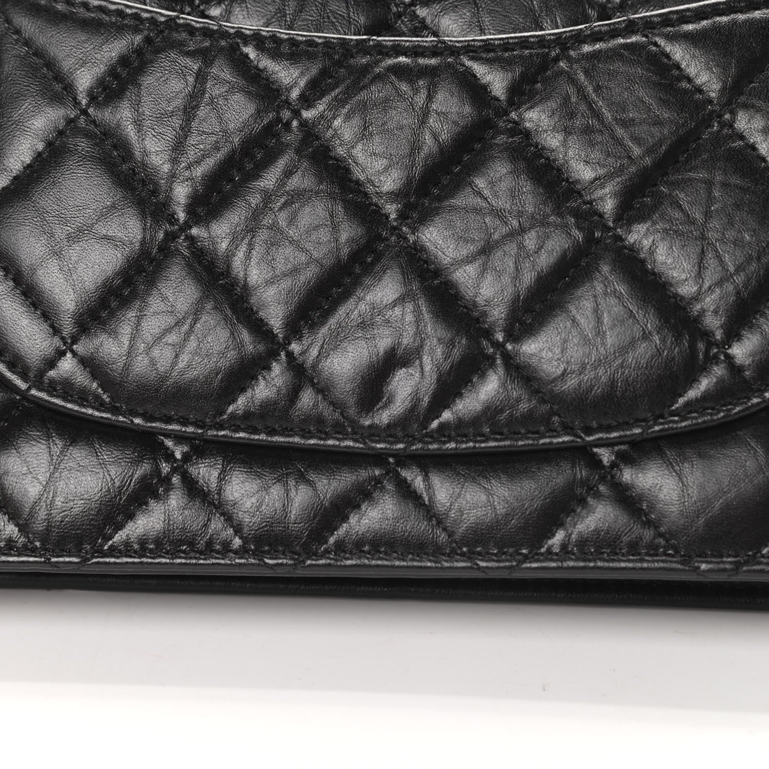 Chanel Aged Calfskin Quilted Reissue Wallet On Chain WOC Black 13 of 14