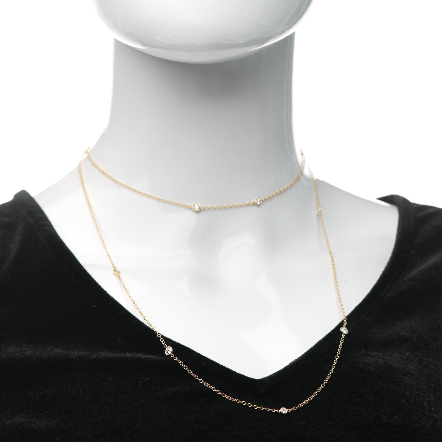 18K Yellow Gold 1.21ctw Elsa Peretti Diamonds by the Yard Sprinkle Necklace