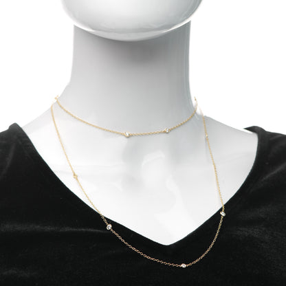 Tiffany 18K Yellow Gold 1.21ctw Elsa Peretti Diamonds by the Yard Sprinkle Necklace 2 of 7