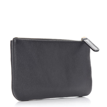Chanel Caviar Studded Deauville Cosmetic Pouch Black 3 of 9