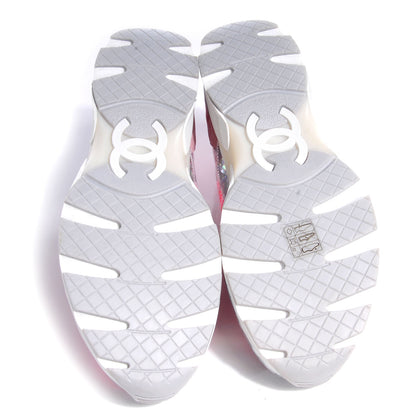 Chanel Tweed Suede Calfskin Sneakers 39 Pink 4 of 6