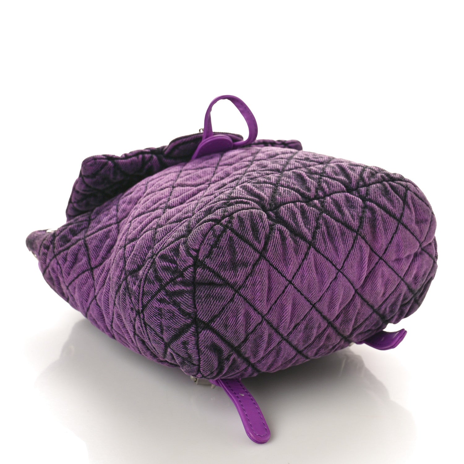 Chanel Washed Denim Quilted Denimpression Backpack Violet Purple Black 4 of 10