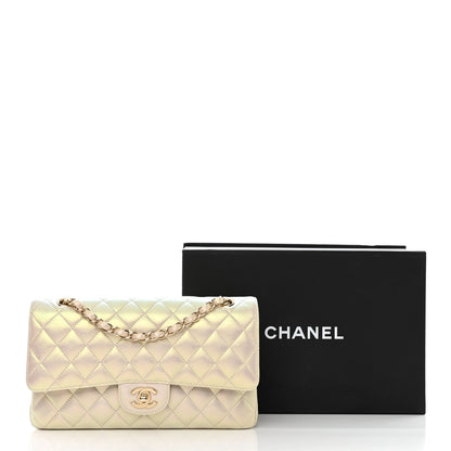 Chanel Iridescent Lambskin Quilted Medium Double Flap Ivory 12 of 12