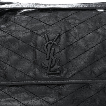 Saint Laurent Crinkled Calfskin Matelasse Monogram Large Niki Chain Satchel Black 8 of 11