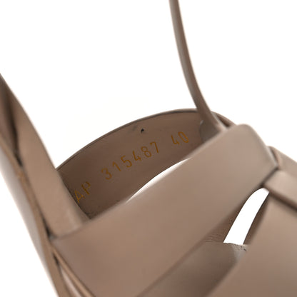 Saint Laurent Calfskin Tribute 105 Platform Sandals 40 Dark Beige 10 of 11