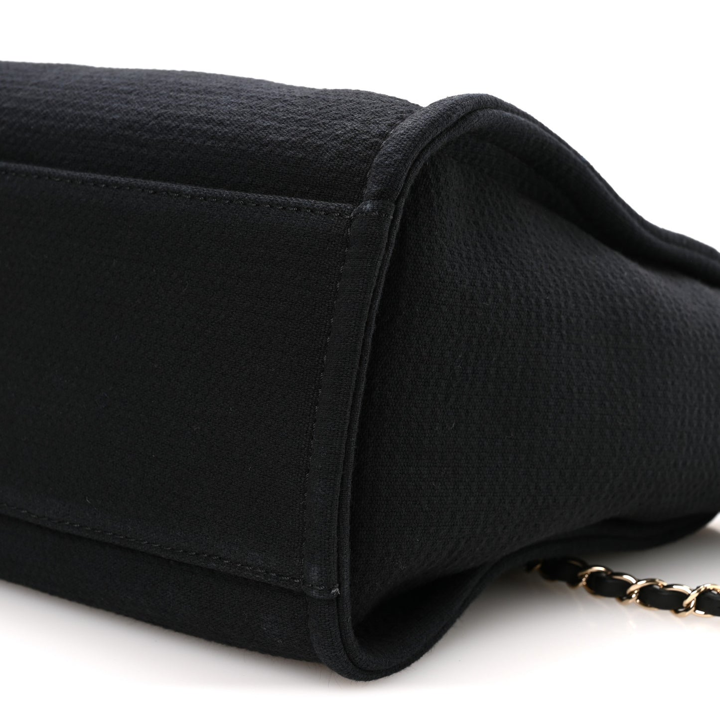Mixed Fibers Calfskin  Small Deauville Tote Black