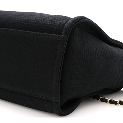 Chanel Mixed Fibers Calfskin  Small Deauville Tote Black 11 of 12