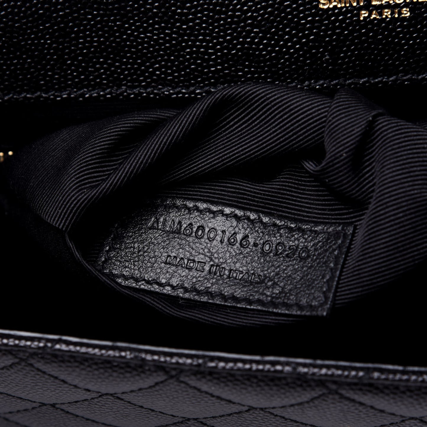 Grain De Poudre Textured Mixed Matelasse Large Triquilt Monogram Satchel Black