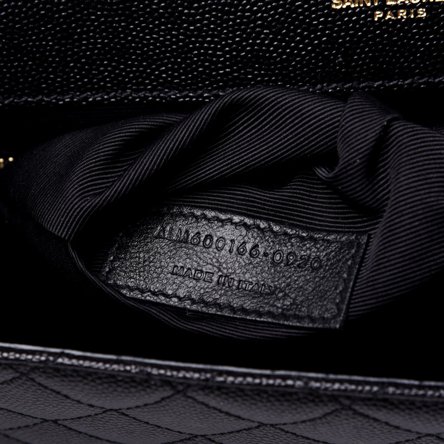 Saint Laurent Grain De Poudre Textured Mixed Matelasse Large Triquilt Monogram Satchel Black 8 of 13