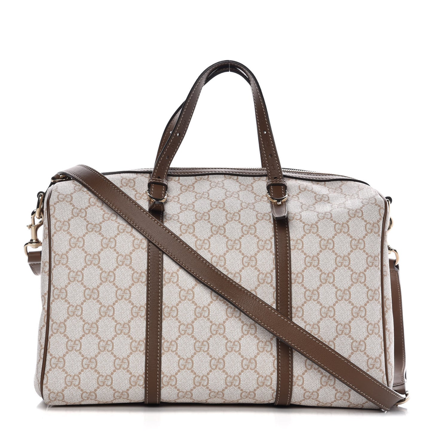 GG Supreme Monogram Calfskin Medium Nice Boston New Mystic White Beige Brown