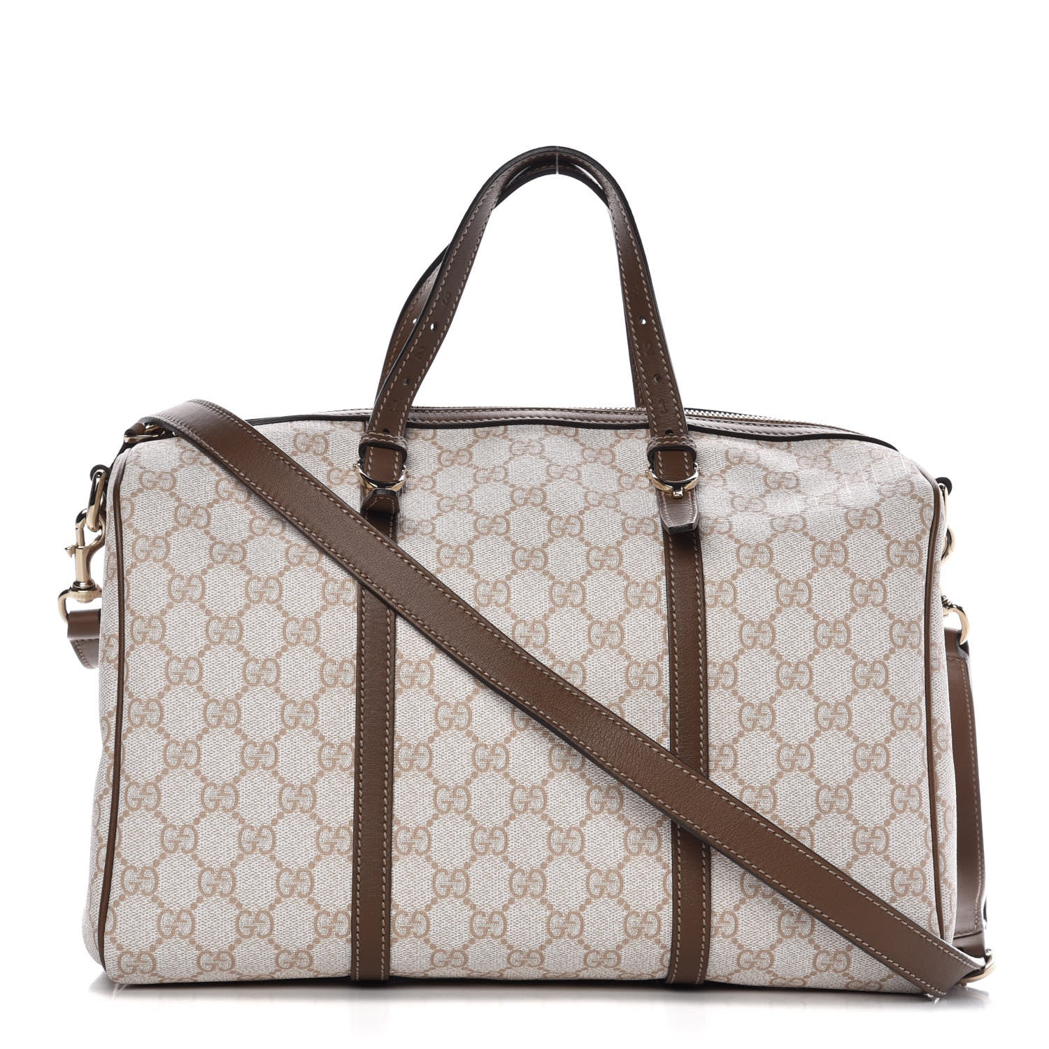 Gucci GG Supreme Monogram Calfskin Medium Nice Boston New Mystic White Beige Brown 1 of 9