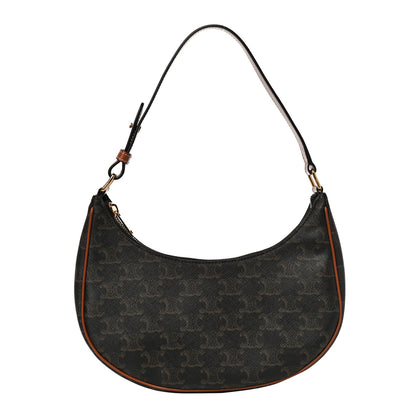 Celine Triomphe Canvas Calfskin Ava Shoulder Bag Tan 1 of 9