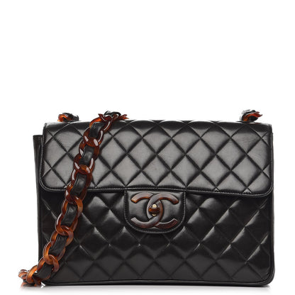 Chanel Lambskin Quilted Bekko Jumbo Single Flap Black 1 of 10