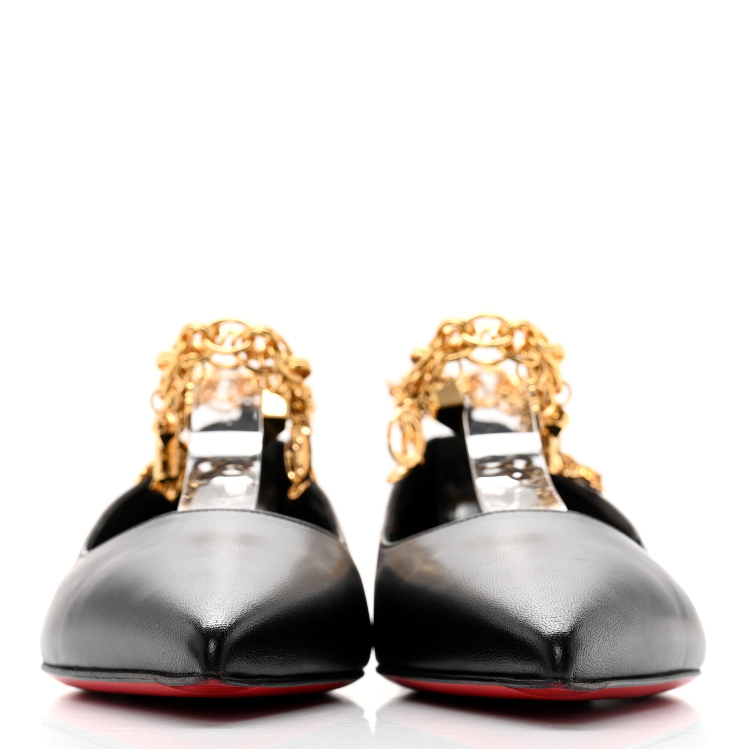 Christian Louboutin Kid Gourmi Ballerina Flats 40 Black Gold 2 of 10