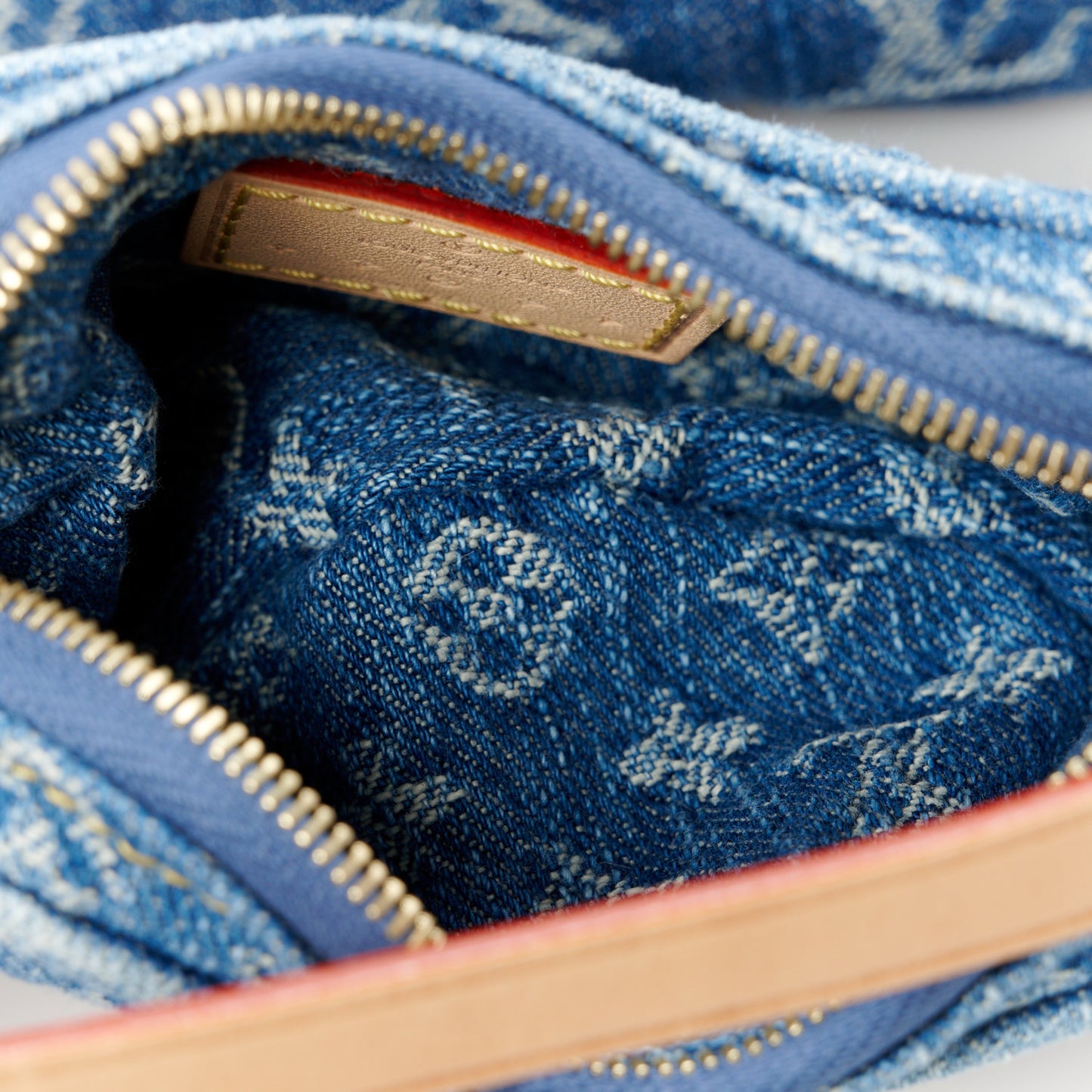 Monogram Denim Croissant MM Blue