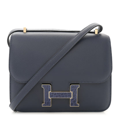Hermes Evercolor Shiny Alligator Constance 18 Bleu Nuit 1 of 11