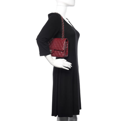Chanel Caviar Quilted Medium Double Flap Dark Red 2 of 16