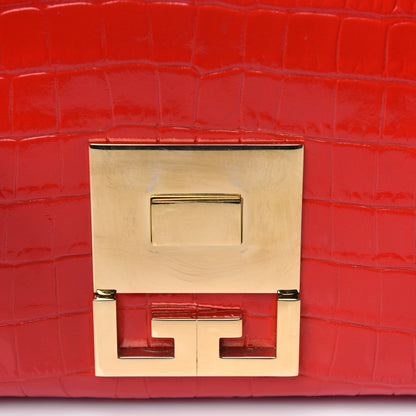 Givenchy Calfskin Crocodile Embossed Eden Mini Top Handle Red 5 of 5