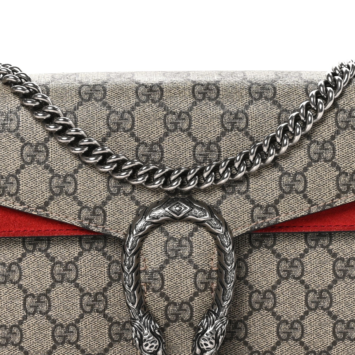 Gucci GG Supreme Monogram Small Dionysus Shoulder Bag Red 9 of 15