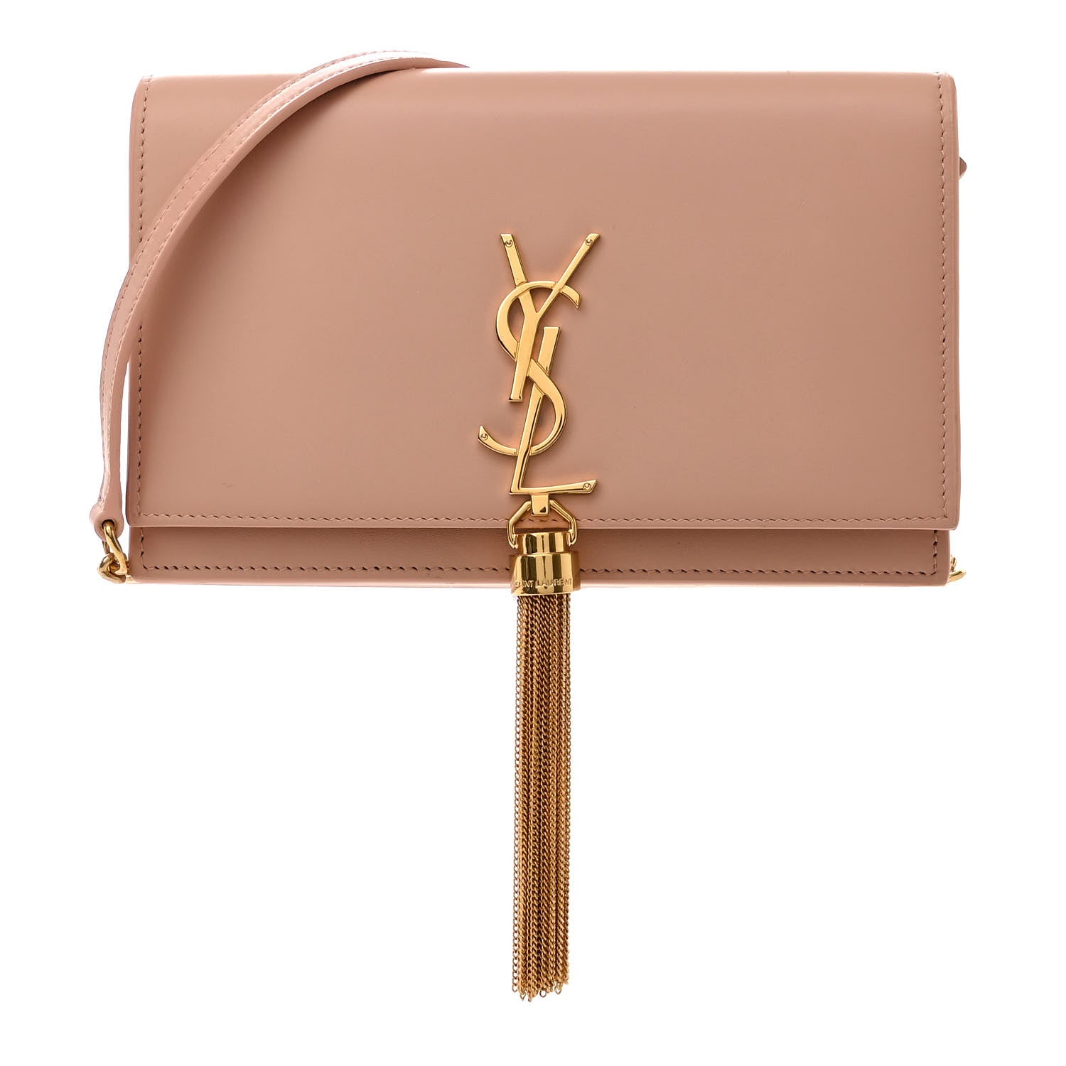 Saint Laurent Smooth Calfskin Classic Monogram Kate Tassel Chain Wallet Pale Pink 1 of 11
