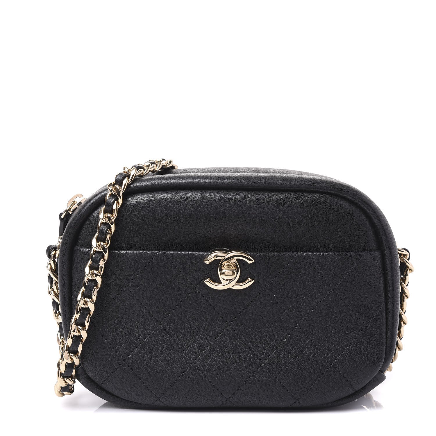 Chanel Goatskin Quilted Small Casual Trip Camera Case Black 1 of 10