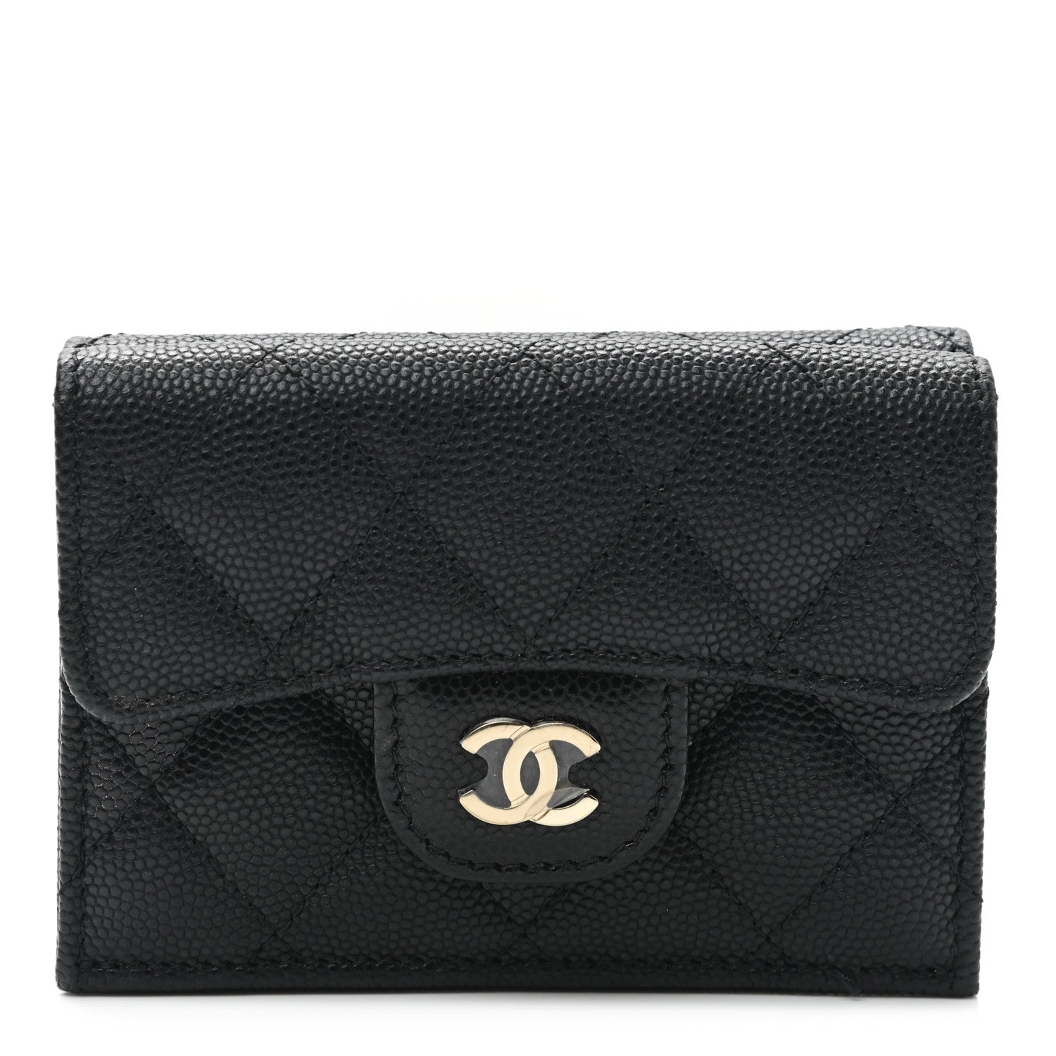 Chanel Caviar Quilted Double Flap Wallet Black 1 of 9