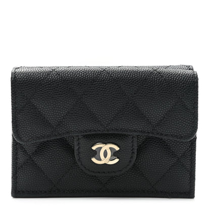 Chanel Caviar Quilted Double Flap Wallet Black 1 of 9