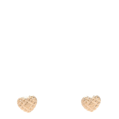 Chanel Quilted CC Heart Earrings Gold 1 of 5