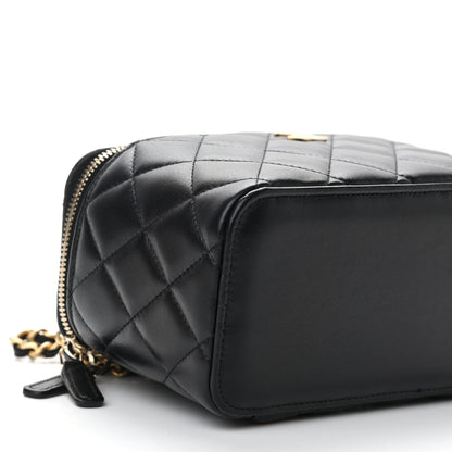 Chanel Lambskin Quilted Small Top Handle Vanity Case With Chain Black 9 of 11