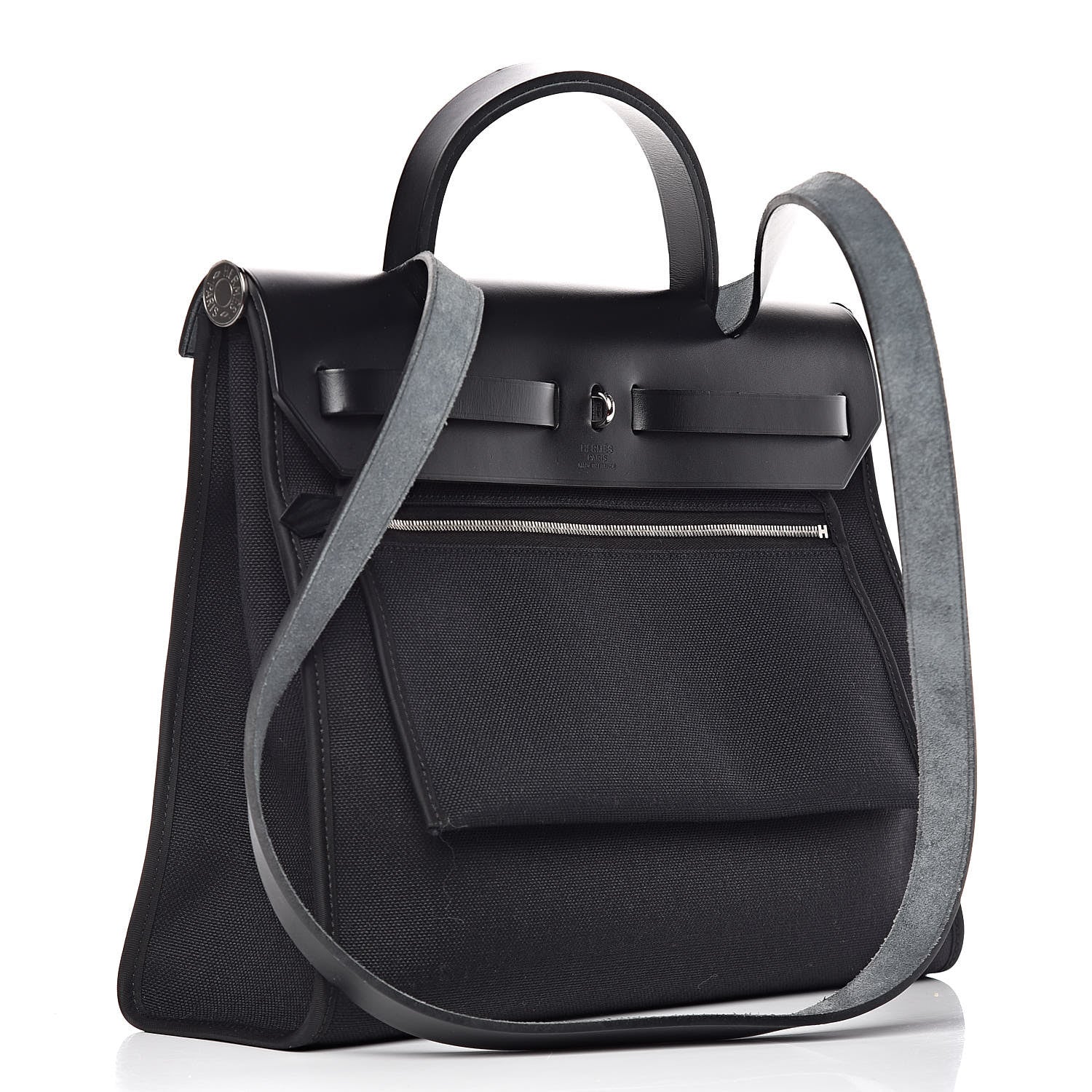 Hermes Military Toile Vache Hunter Herbag Zip PM 31 Black 3 of 10