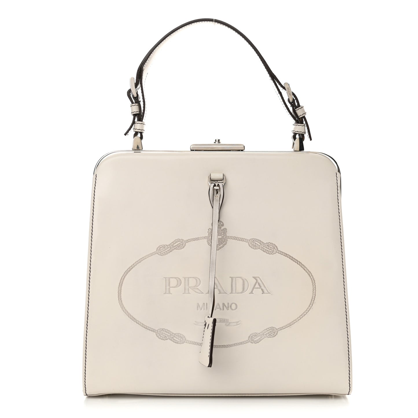Spazzolato Logo Print Framed Bag Quarzo