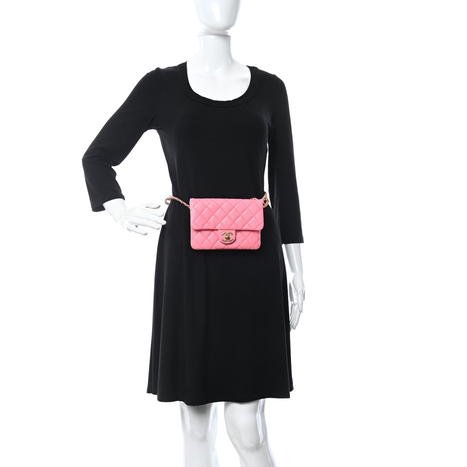 Chanel Shiny Caviar Pick Me Up Flap Belt Bag Pink 2 of 12