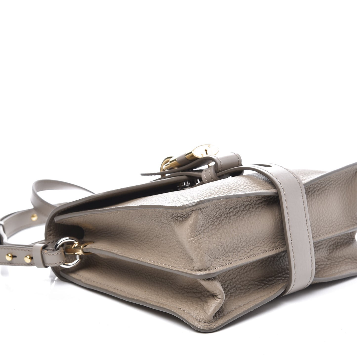Shiny Grained Calfskin Small Aby Day Shoulder Bag Motty Grey