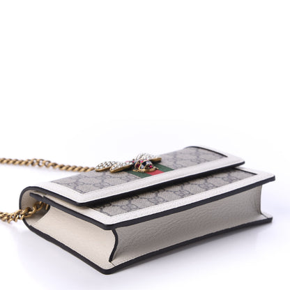 Gucci GG Supreme Monogram Web Queen Margaret Chain Wallet White 4 of 10