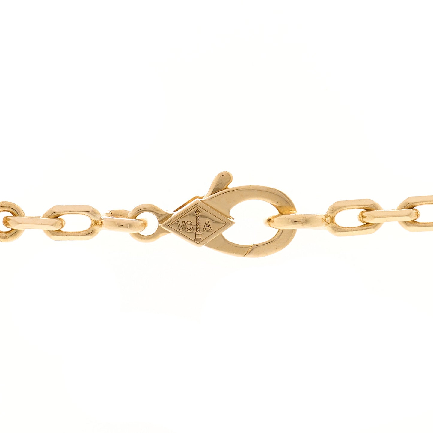 18K Yellow Gold Blue Agate 10 Motifs Vintage Alhambra Necklace