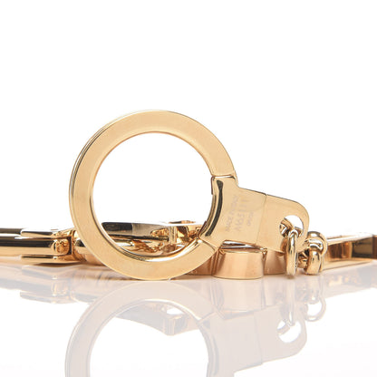 Louis Vuitton Brass Enamel Fleur De Monogram Bag Charm Chain Gold 3 of 4
