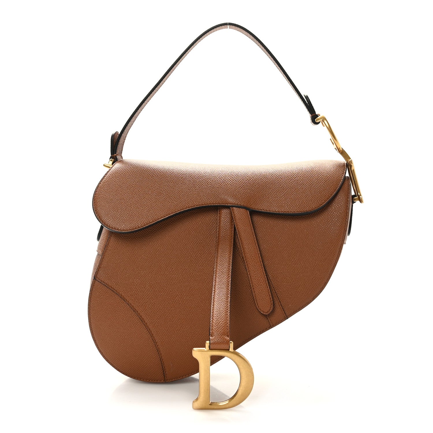 Christian Dior Grained Calfskin Saddle Bag Camello 1 of 9