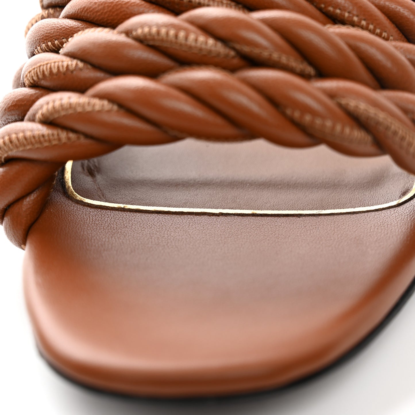 Nappa Rope 60mm Slide Sandals 36.5 Saddle Brown