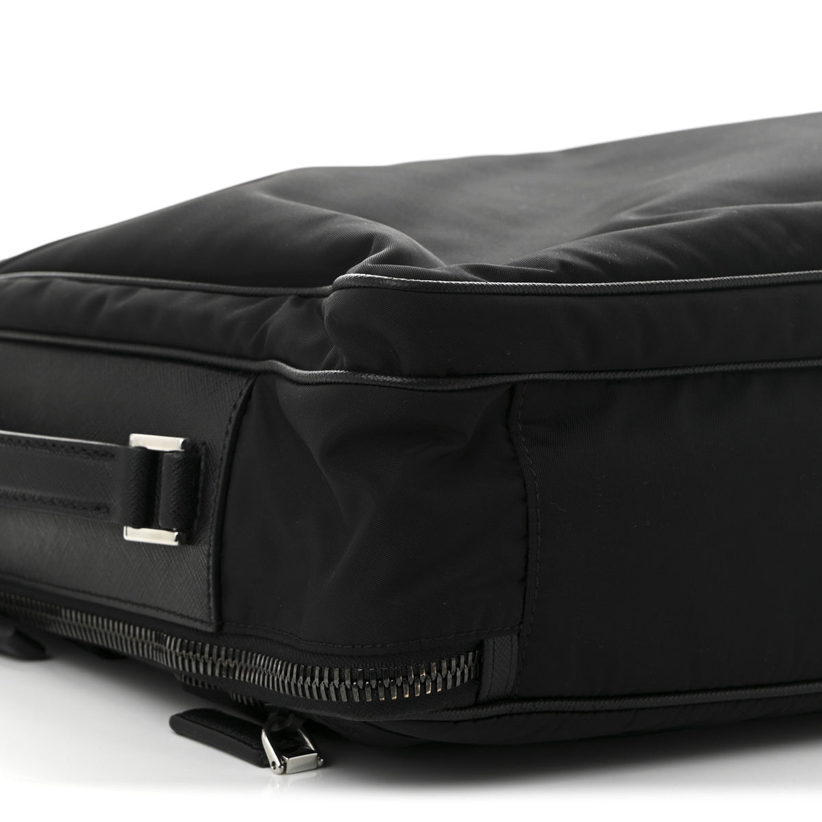 Tessuto Nylon Saffiano Briefcase Black