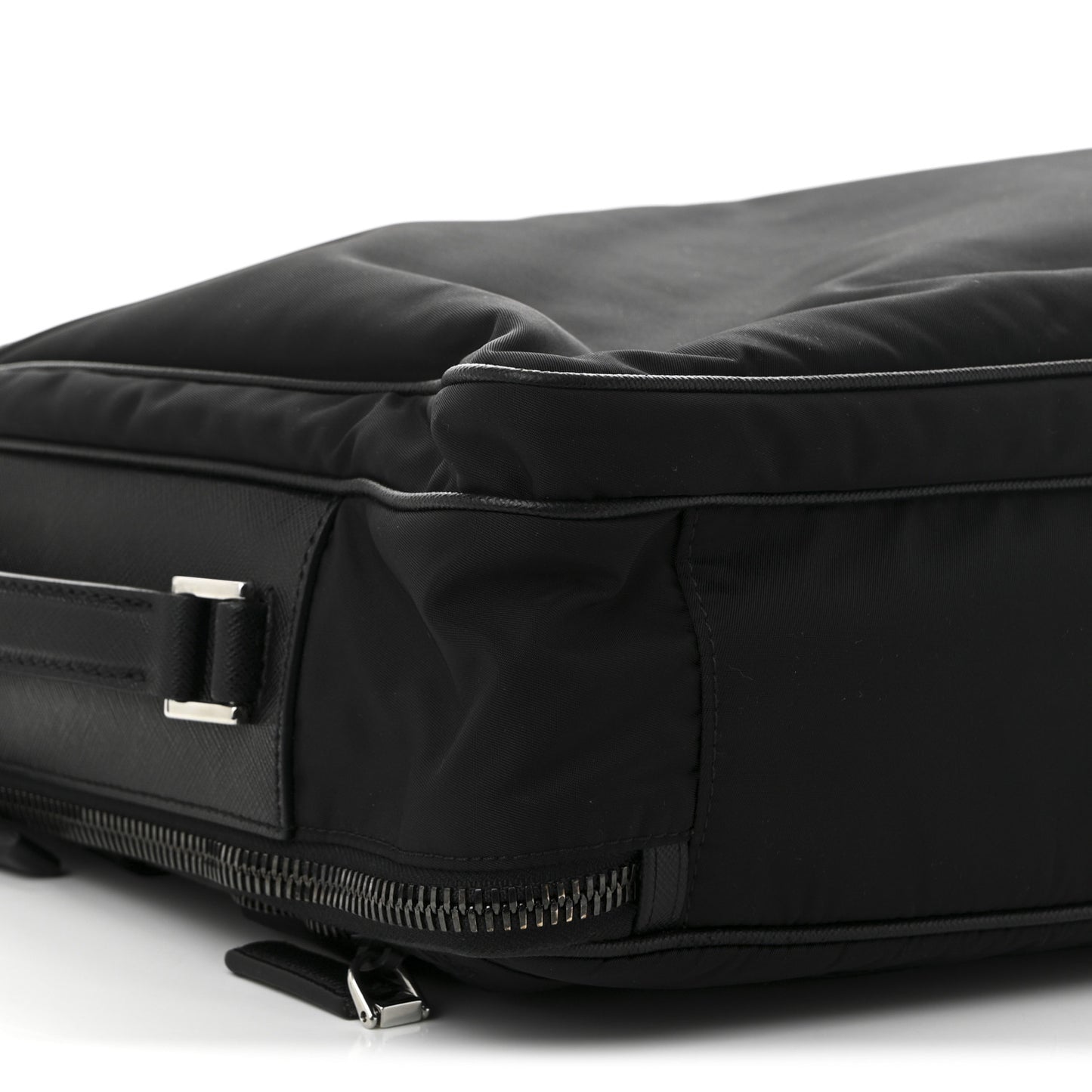 Tessuto Nylon Saffiano Briefcase Black