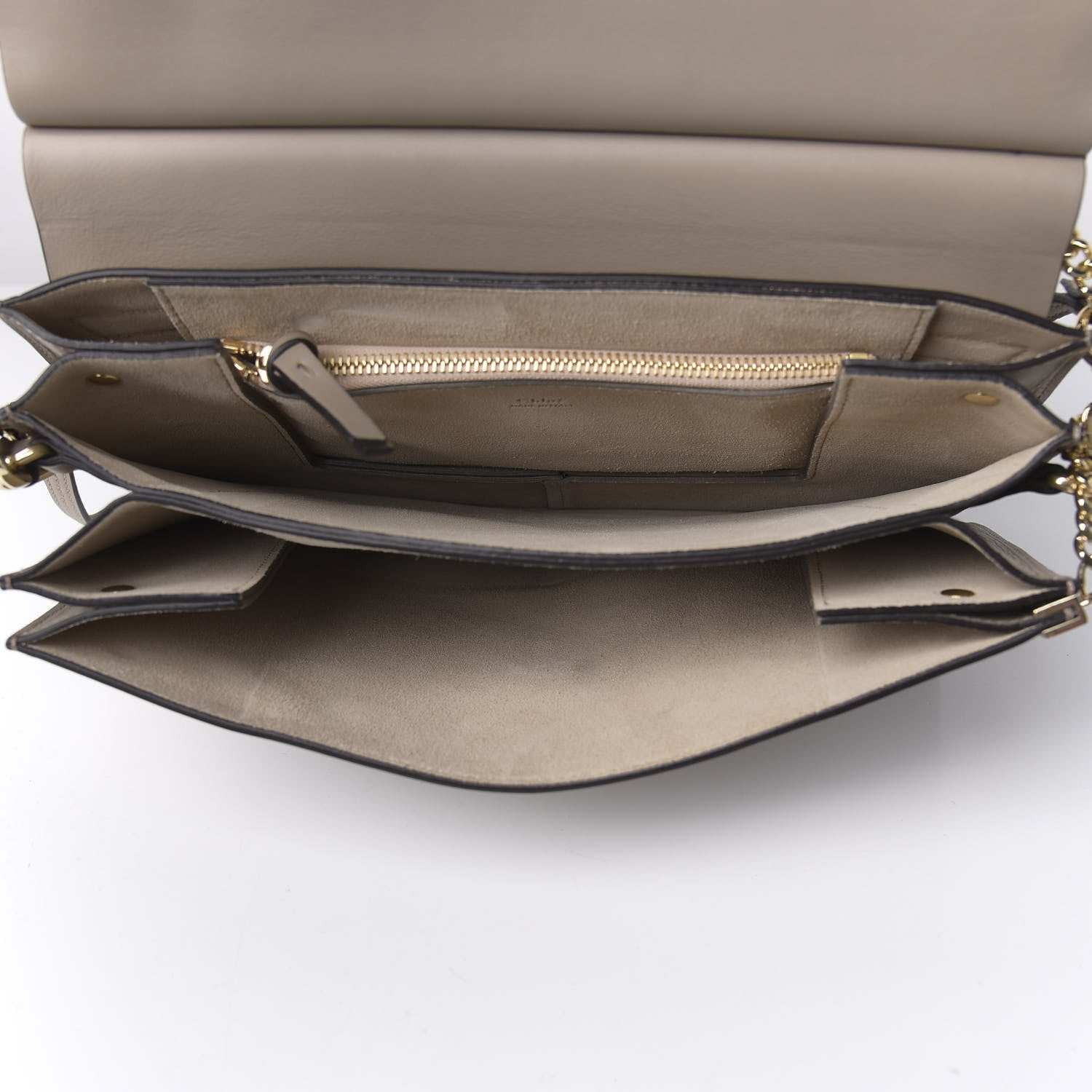 Chloe Calfskin Suede Medium Faye Shoulder Bag Motty Grey 5 of 9