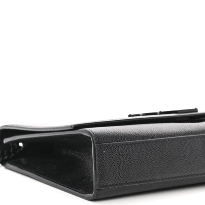 Saint Laurent Grain De Poudre Medium Classic Monogram Monochrome Kate Satchel Black 9 of 11