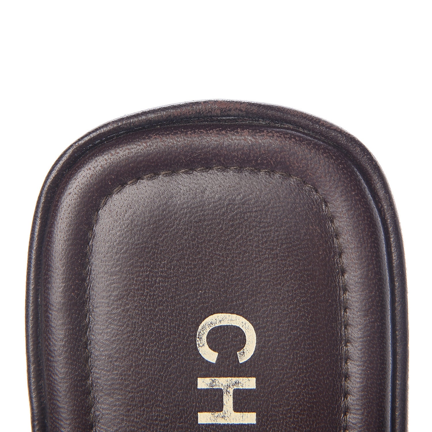 Chanel Calfskin Cambon CC Flat Slide Sandals 37 Dark Brown 10 of 12