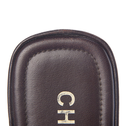 Chanel Calfskin Cambon CC Flat Slide Sandals 37 Dark Brown 10 of 12
